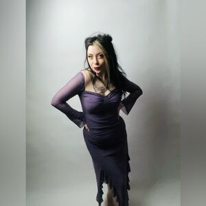 Purple bodycon maxi dress Medium